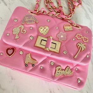 Aldo x Barbie quilted pink crossbody with charms NWT perfect condition
